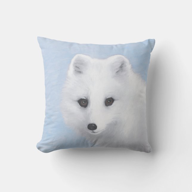 Coussin Peinture Arctic Fox - Art original de la faune (Recto)