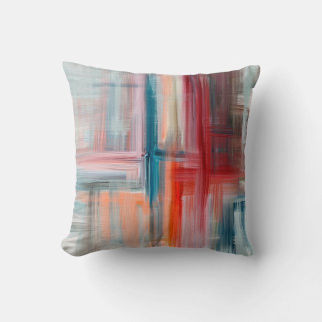 Coussin Peinture artisanale dessinée à la main. Huile sur  (Recto)