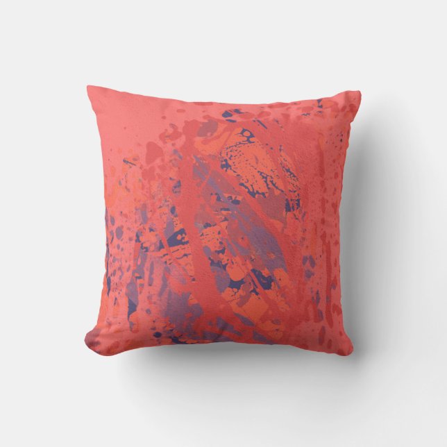 Coussin Peinture artisanale en encre. Mur Abstrait. Créati (Recto)