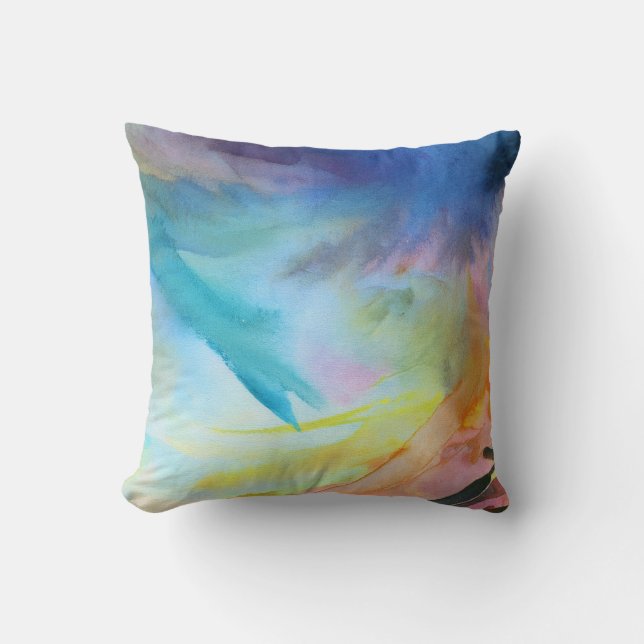 Coussin Peinture artistique abstraite d'aquarelle (Recto)