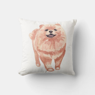Coussin Peinture artistique aquarelle de Pomeranian