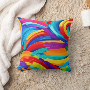 Coussin Peinture artistique de couleurs abstraites tourbil