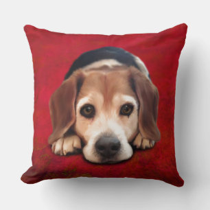 Coussin Peinture beagle Art Chien Art