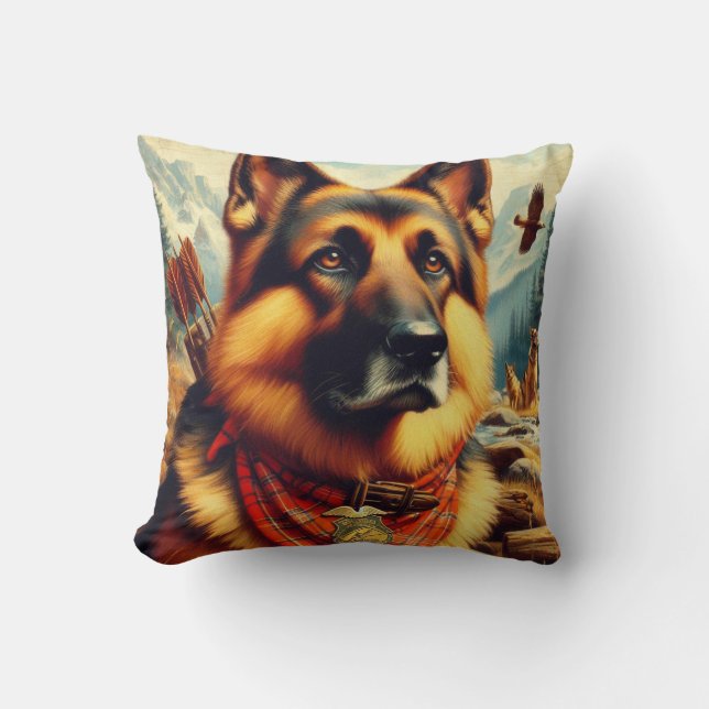 Coussin Peinture berger vintage allemande (Recto)