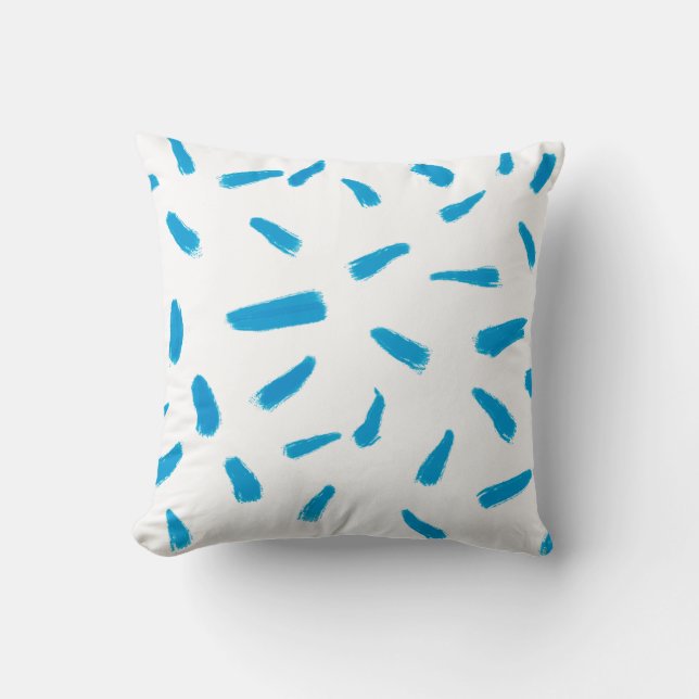 Coussin peinture bleu et blanc design moderne pour la mais (Recto)
