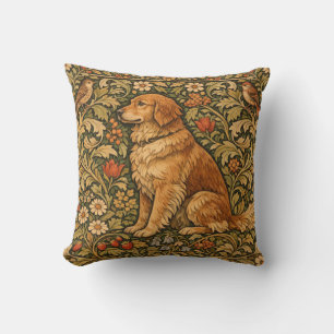 Coussin Peinture bohème élégante vintage de Golden Retriev