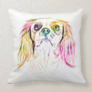 Coussin Peinture cavalière d'art de chien d'épagneul du