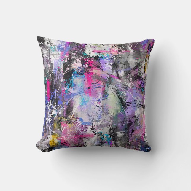 Coussin Peinture colorée Grungy Abstraite (Recto)