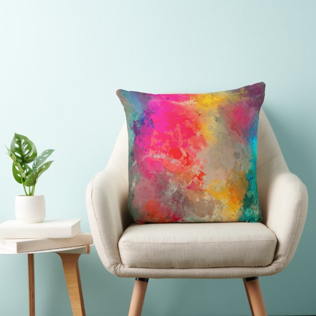Coussin Peinture colorée plaquée sur béton (Chaise)