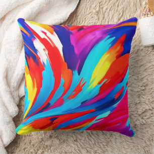 Coussin Peinture colorée Taches d'art