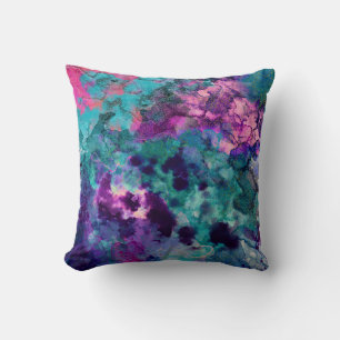 Coussin Peinture Cosmique Abstraite Aquarelle Encre