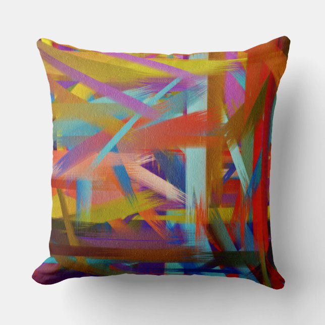 Coussin Peinture Couleur Splatter Brush Stroke #3 (Recto)