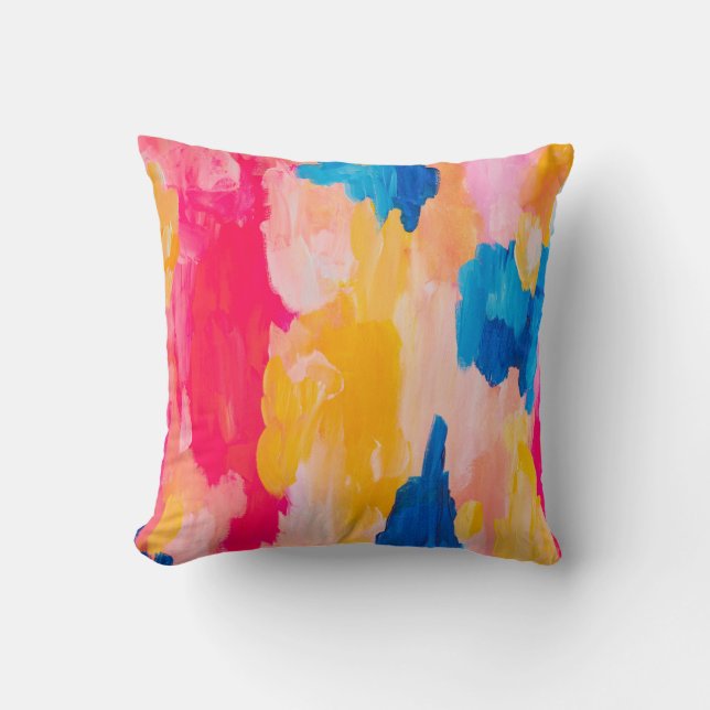 Coussin Peinture couleur vive moderne Printemps Design Thr (Recto)