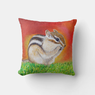 Coussin Peinture Cute Chipmunk