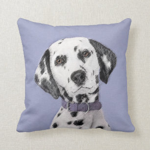 Coussin Peinture Dalmatienne - Beau art original de chien