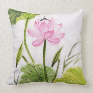 Coussin Peinture d'aquarelle de la fleur de Lotus 2