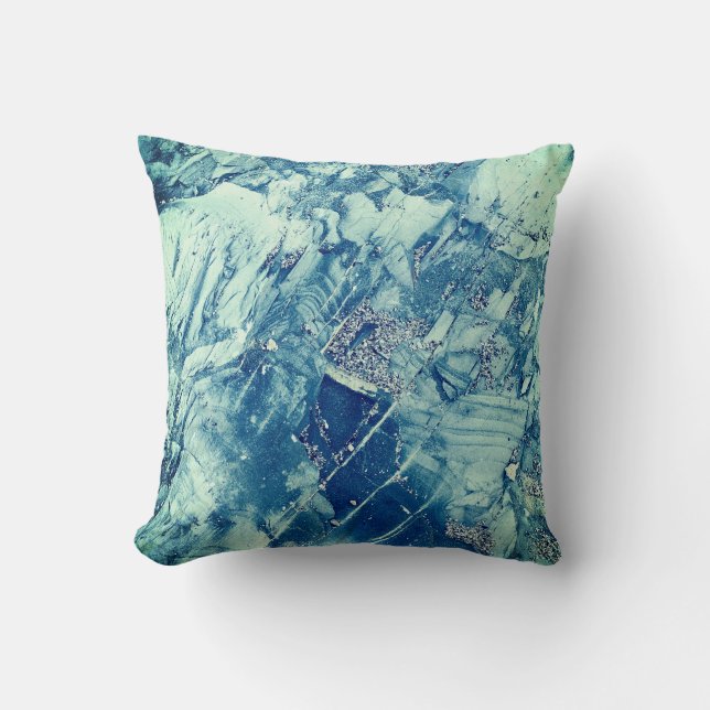 Coussin Peinture d'art bleu et blanc (Recto)