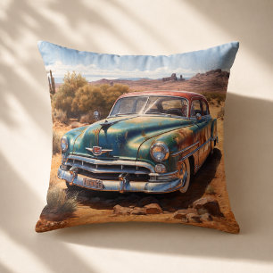 Coussin Peinture d'art personnalisée de berline de désert