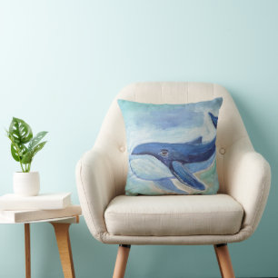 Coussin Peinture de baleine 