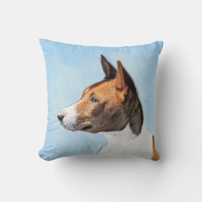 Coussin Peinture de Basenji - Art Original Mignon (Recto)