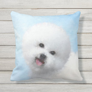Coussin Peinture de Bichon Frise - Cute Original Dog Art