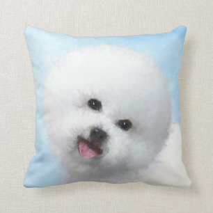 Coussin Peinture de Bichon Frise - Cute Original Dog Art