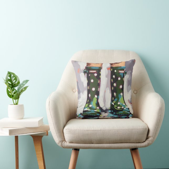 Coussin Peinture de bottes de pluie - Décoration de nurser (Chaise)