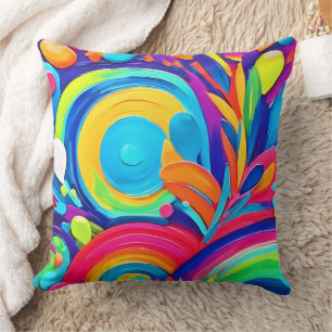 Coussin Peinture de cercles abstraits colorés