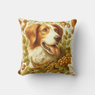 Coussin Peinture de chien breton vintage