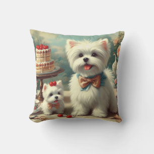 Coussin Peinture de chiot maltais mignon