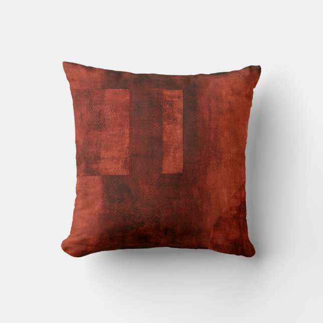 Coussin Peinture de Crimson profonde avec formes géométriq (Recto)