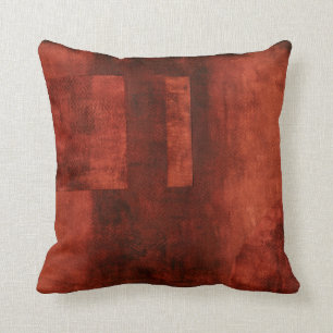 Coussin Peinture de Crimson profonde avec formes géométriq
