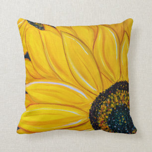 Coussin Peinture de duo de tournesol de LineA