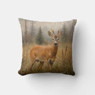 Coussin Peinture de faune de chevreuil européen