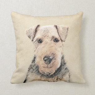 Coussin Peinture de gallois Terrier - art original mignon