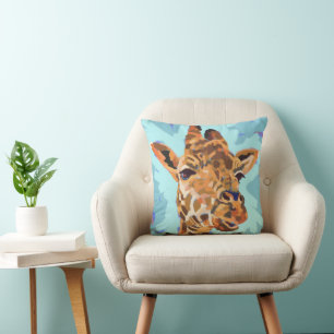 Coussin Peinture de girafe - Cadeaux pour les amoureux des