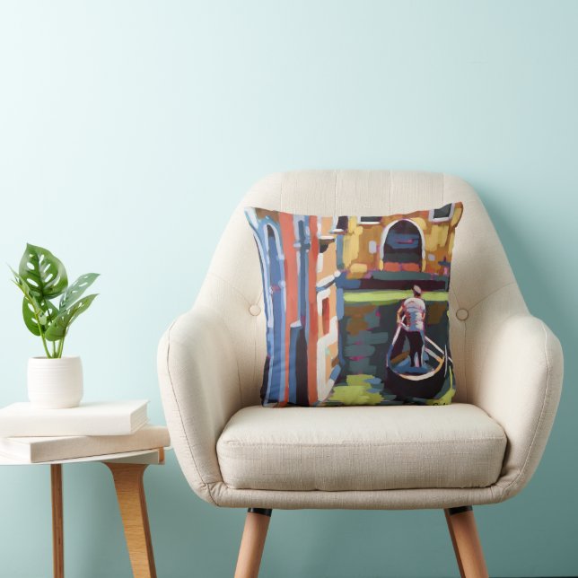 Coussin Peinture de Gondolier de Venise - Décor pour Amate (Chaise)