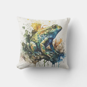 Coussin Peinture de grenouille semi-Abstraite très Cool