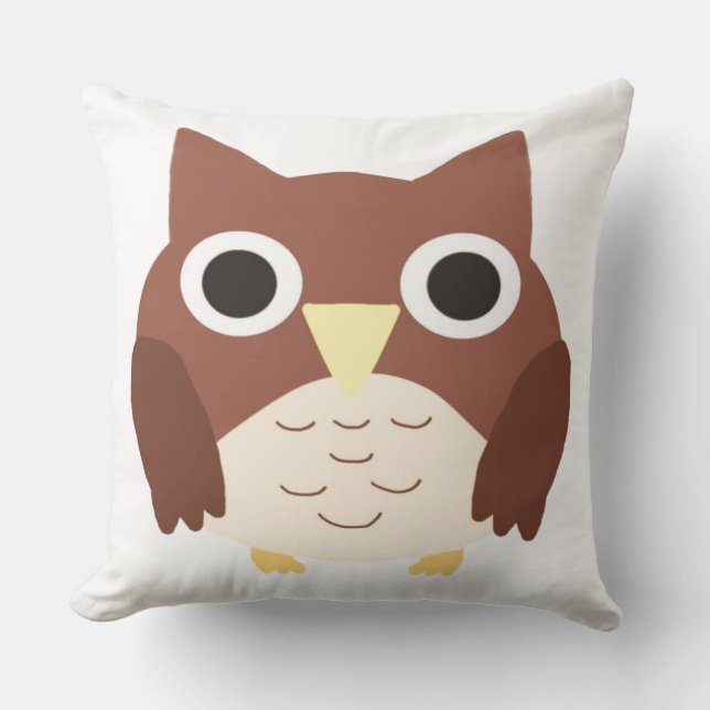Coussin peinture de hibou (Recto)