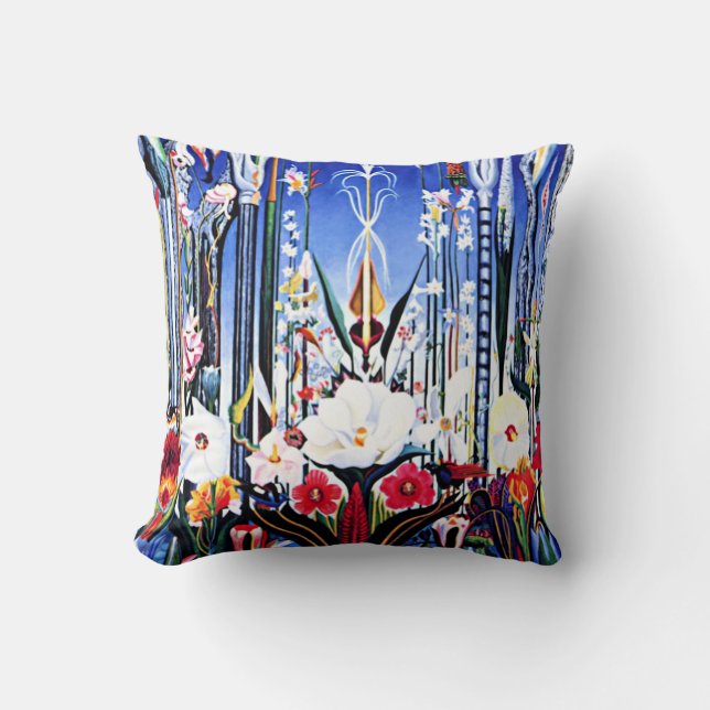 Coussin Peinture de Joseph Stella, Fleurs Italie (Recto)
