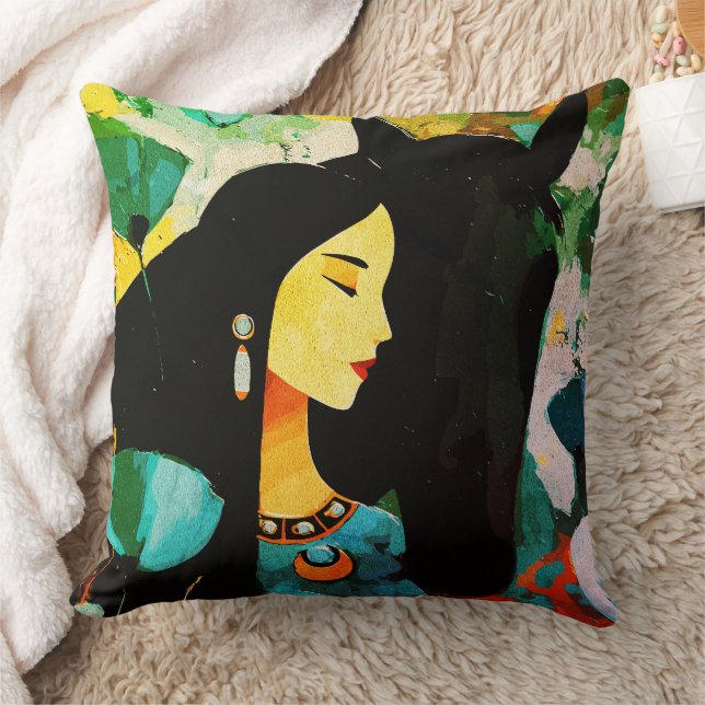 Coussin Peinture de la Femme Turquoise et du Cheval (Couverture)