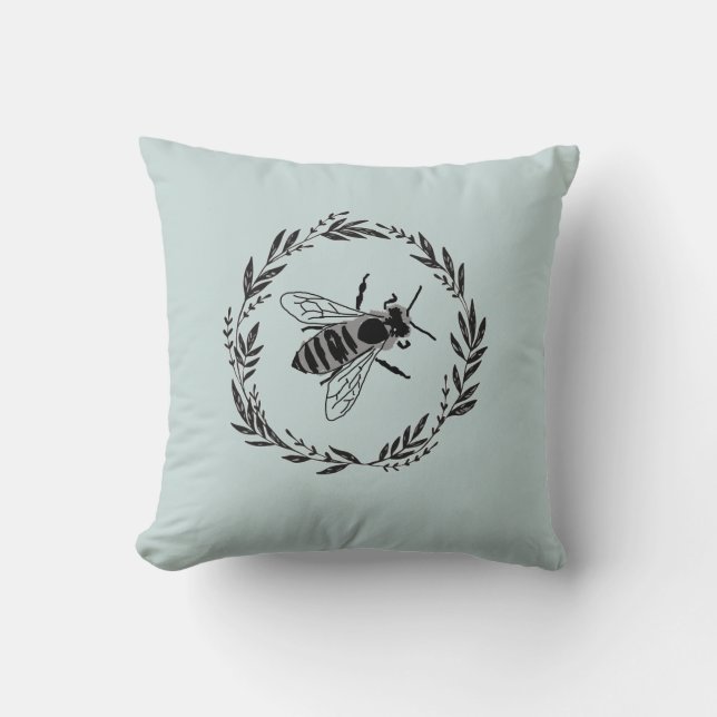 Coussin Peinture de l'abeille au miel Illustration de l'or (Recto)