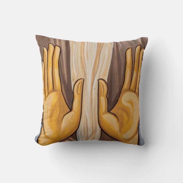 Coussin Peinture de mains dans une église (Recto)
