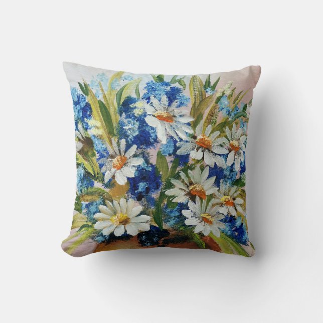 Coussin Peinture de marguerite (Recto)