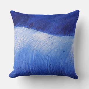 Coussin Peinture de mer d'océan peinte par résumé bleu de