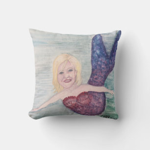 Coussin Peinture de natation de sirène