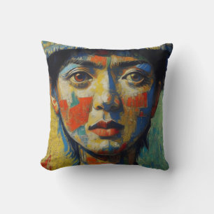 Coussin Peinture de portrait pour femme asiatique