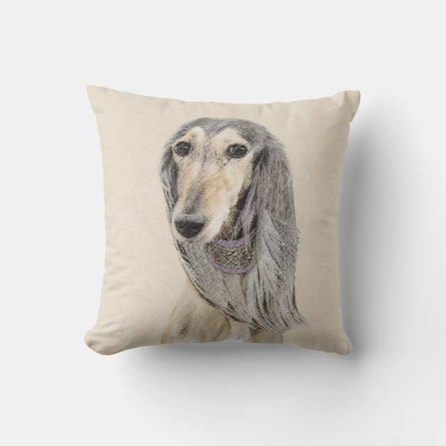 Coussin Peinture de Saluki (Faune) - Cute Original Chien A (Recto)