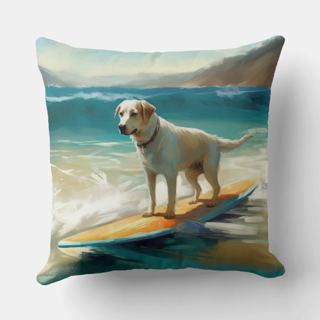 Coussin Peinture de Surf sur Plage de Berger Anatolien (Verso)