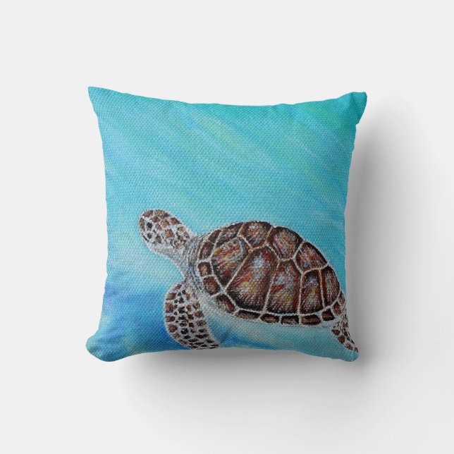 Coussin Peinture de tortue marine (Recto)